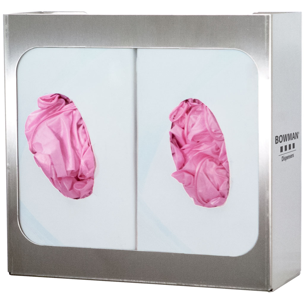 Dispenser Glove Box Holder Bowman Glove Butler® Horizontal or Vertical Mounted 2-Box Capacity Silver 3-3/4 X 10 X 11-1/4 Inch Steel (1/EA 6/CS) by Bowman Dispensers  ID GS-005
